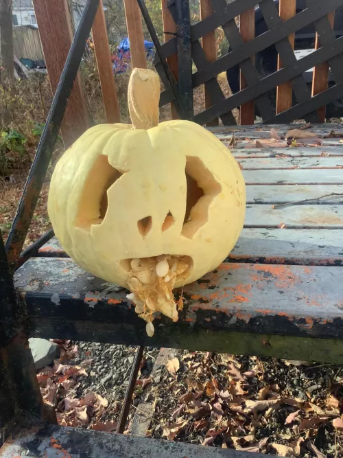 Did my pumpkin carving for tomorrow I call it a Voldemortkin 