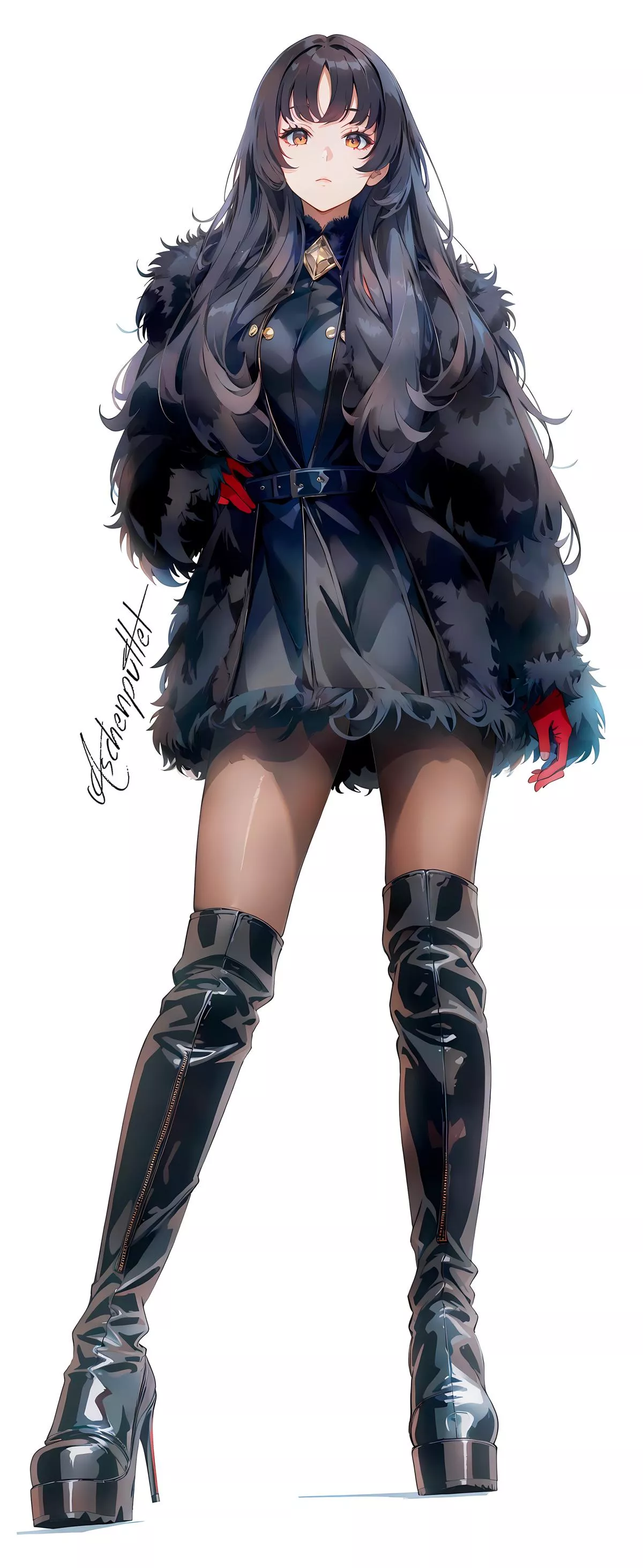 Fur Coat & Boots