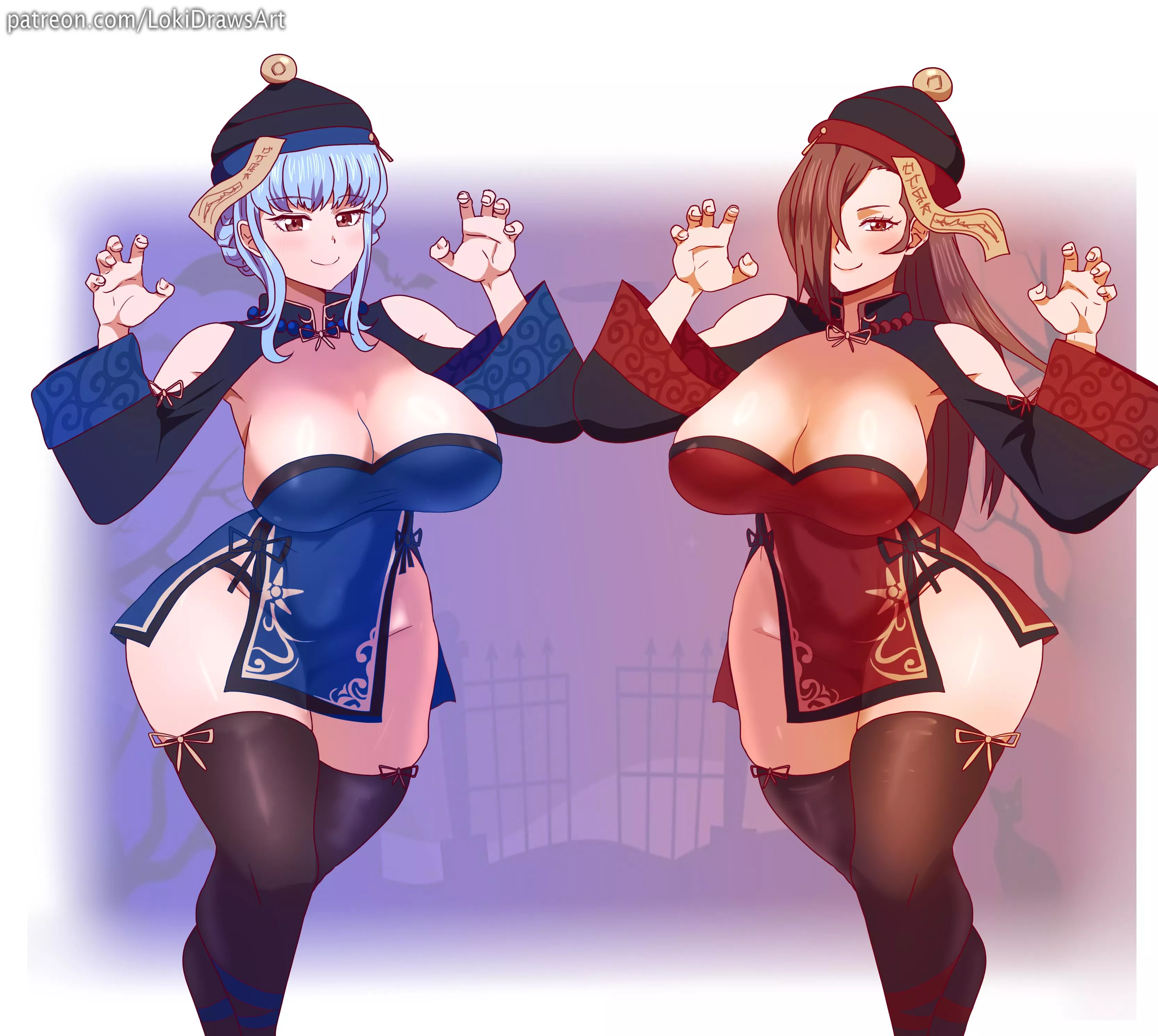 Jiangshi Marianne and Kagero (By @LokiDrawsArt) [Joint Commission] 