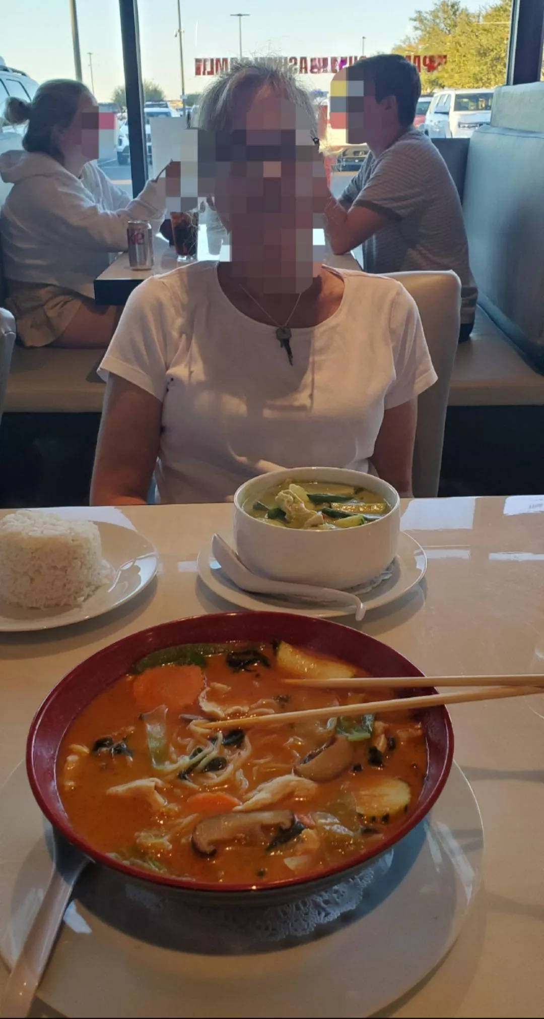 Keyholder K out for dinner with my caged male. What are other Keyholder's favorite dishes? For me Thai green curry chicken Mmmmmmm. Hope everyone is enjoying their Locktober!