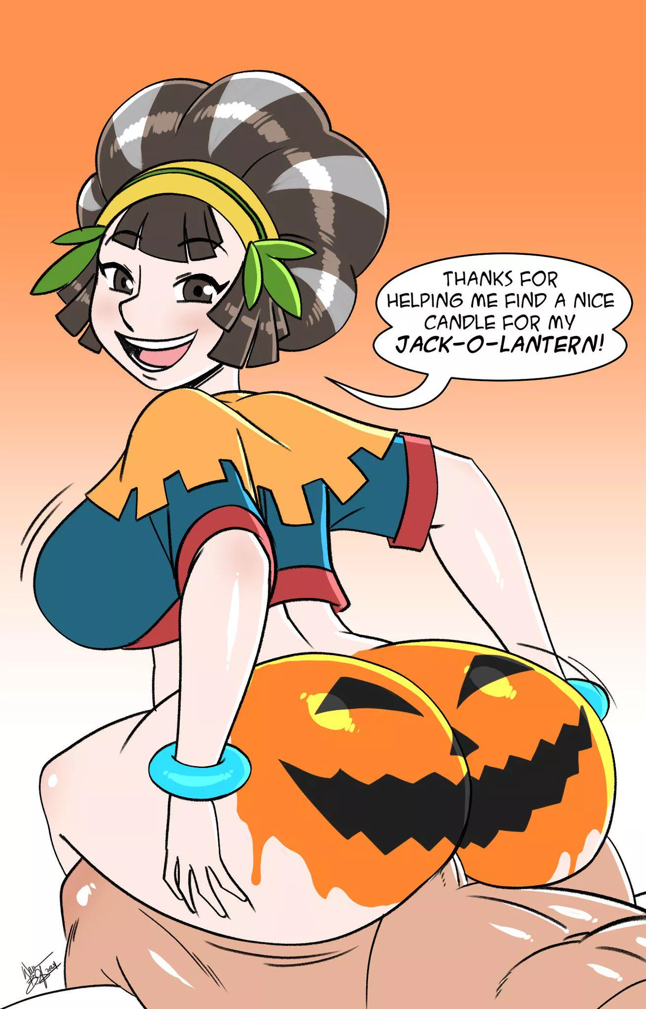 Kina and her Jack-o'-lantern (@Naughty_Aeolus)