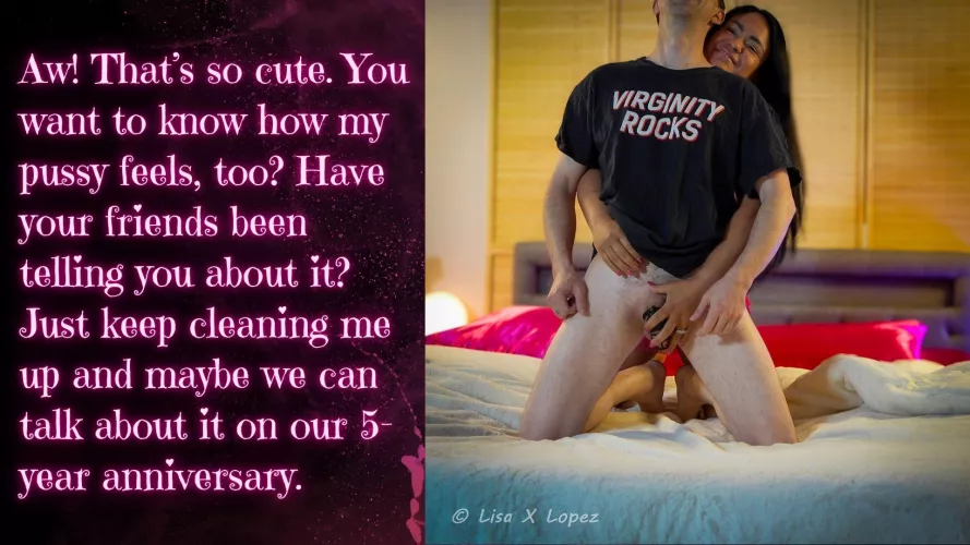 Mom tried to warn you about that slutty girl with big tits, but you just had to chase tail. Now she's giving it up for your friends, while you're her cunt-licking, virgin simp...