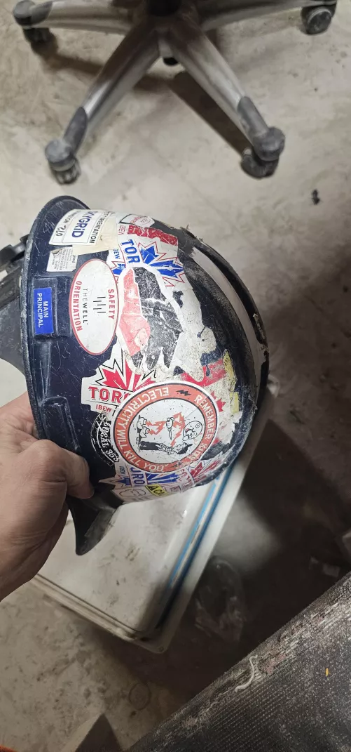 My hard hat comes with a warning