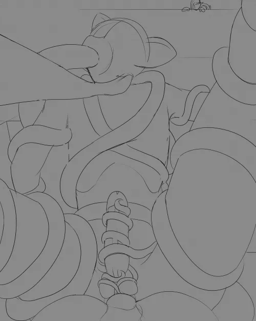 Sketch: Constricted and Filled Femboy (GwendolynVrisala) 