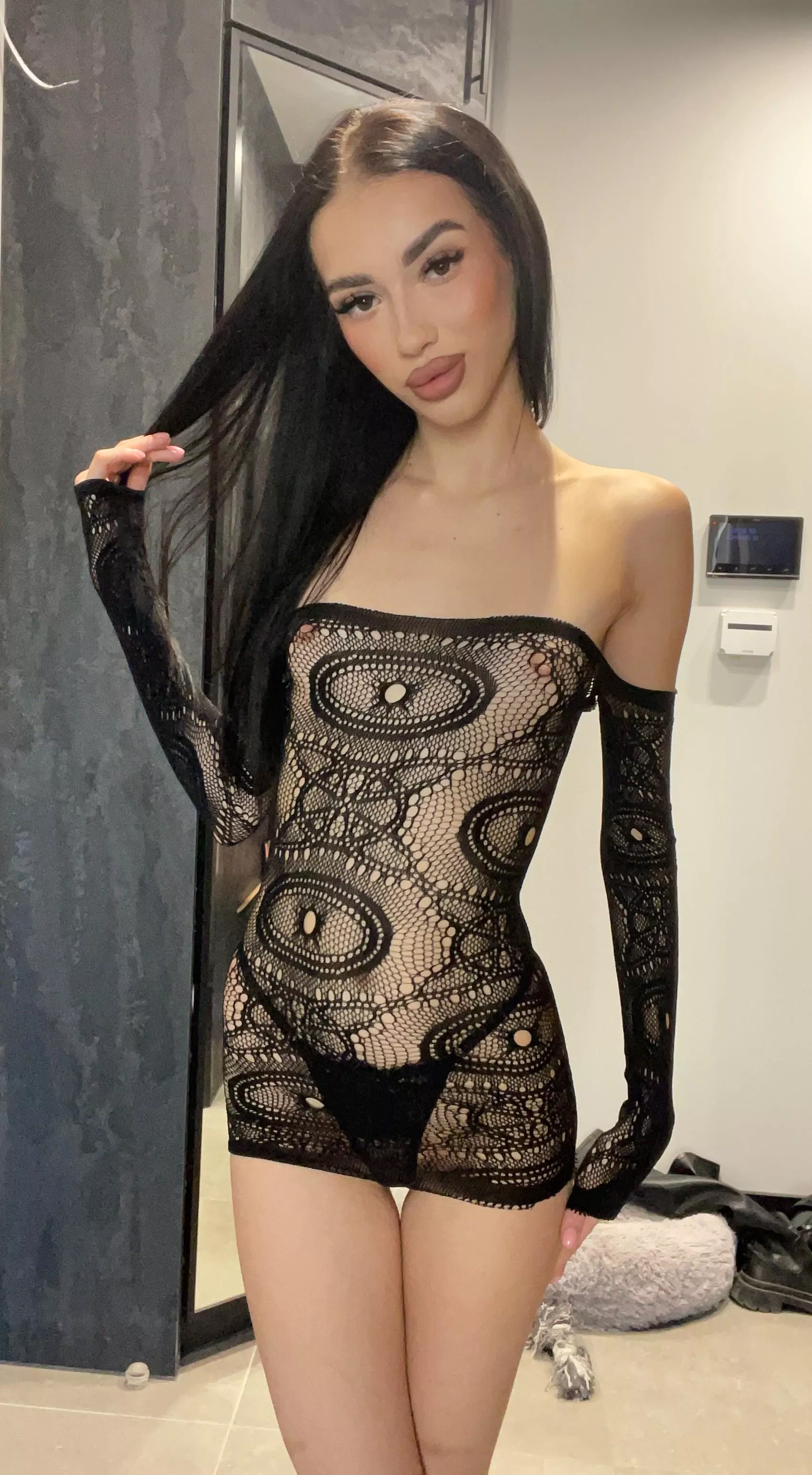This black see-through dress does something amazing to my figure