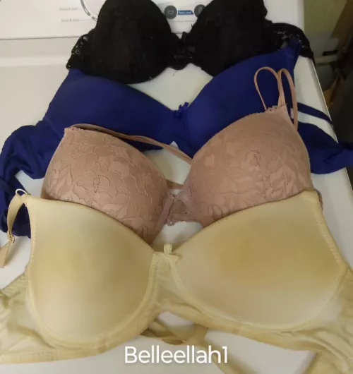 All these bras are on sale for $30 each! Very well worn, sweaty, and never washed