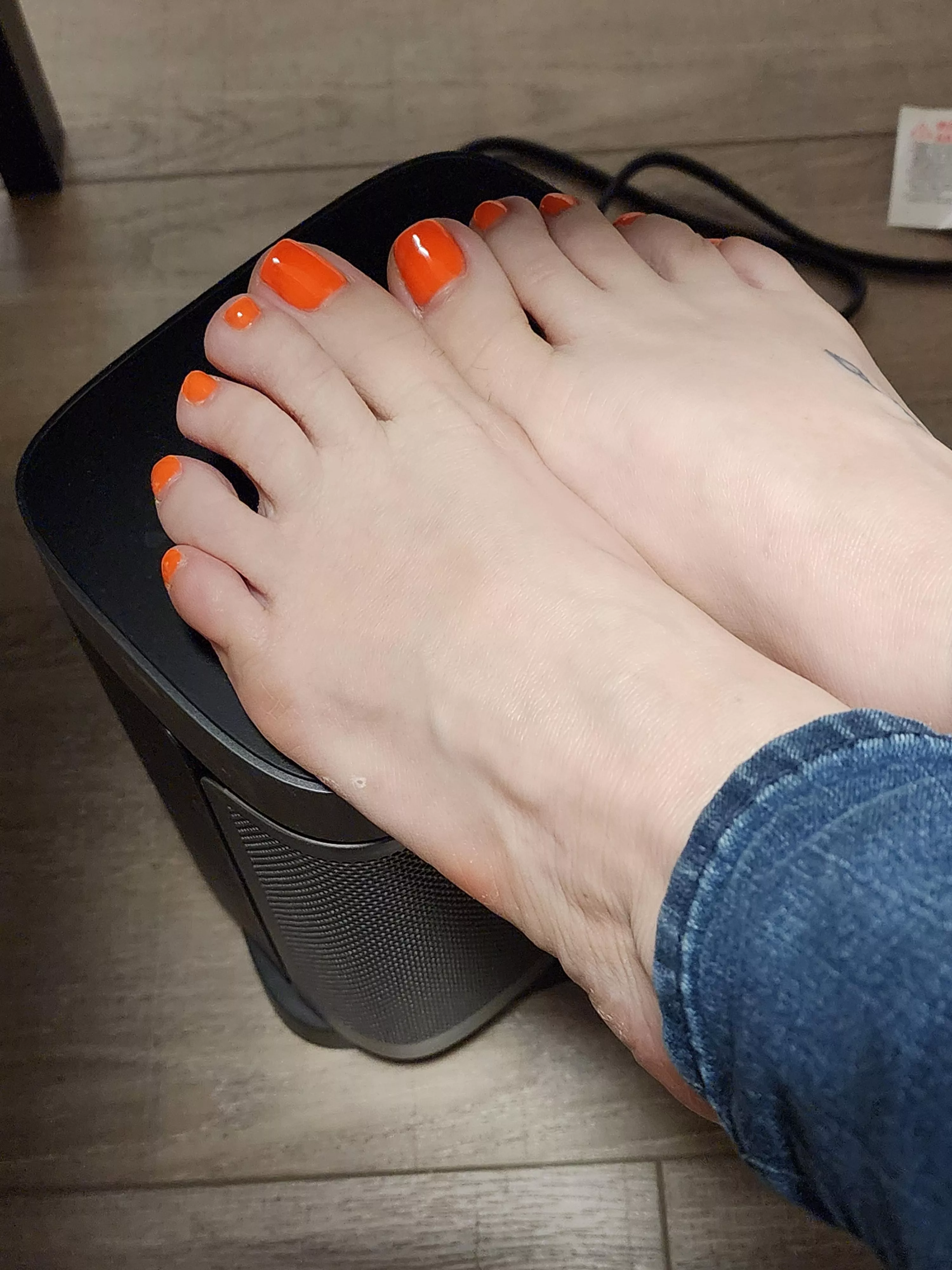 Barefoot in the office!
