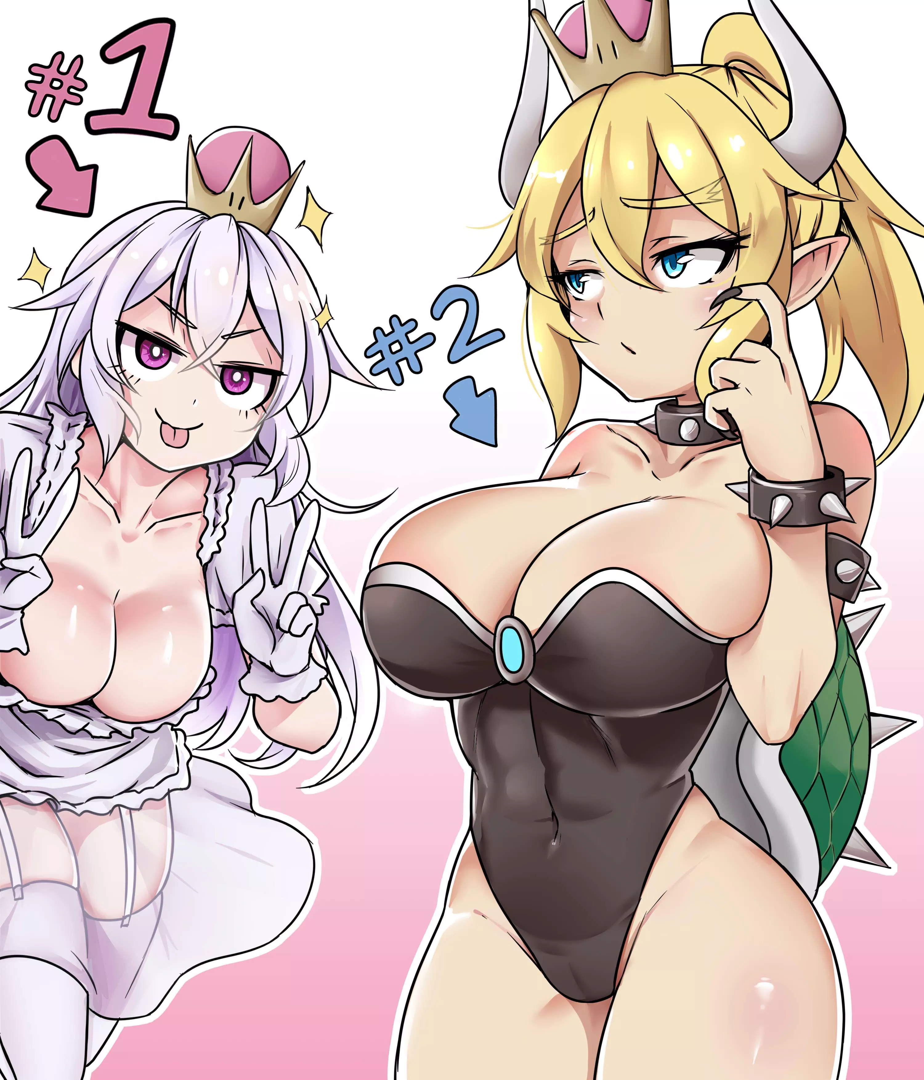 Boosette Gloats over Bowsette [Mario]