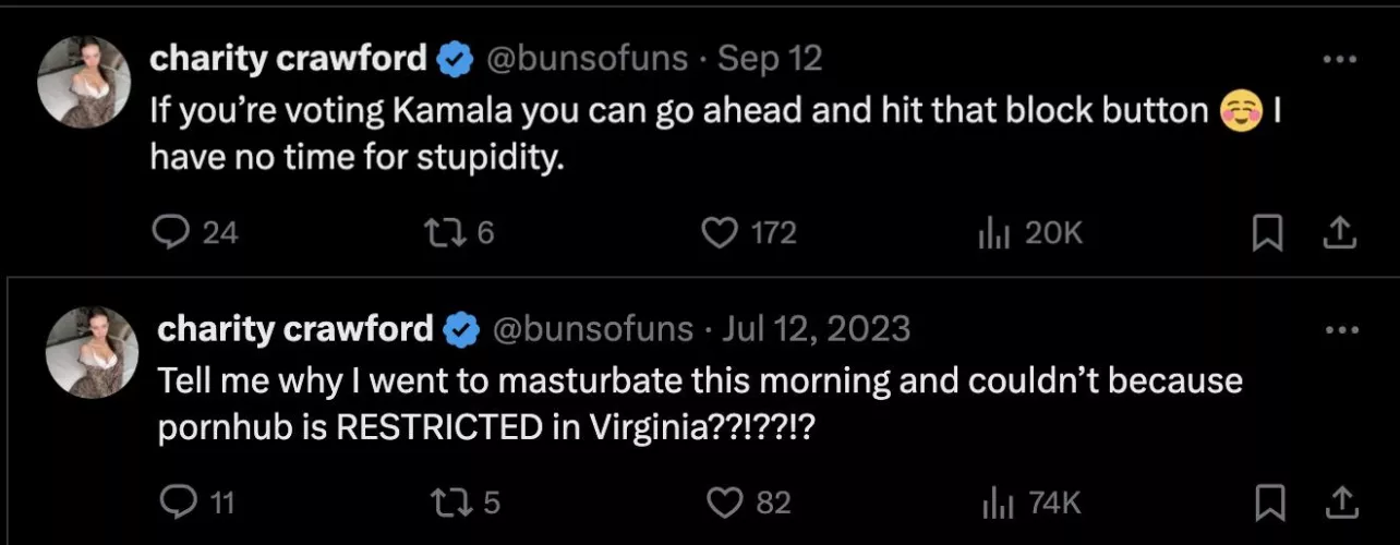 Charity Crawford confused about which party is anti-porn