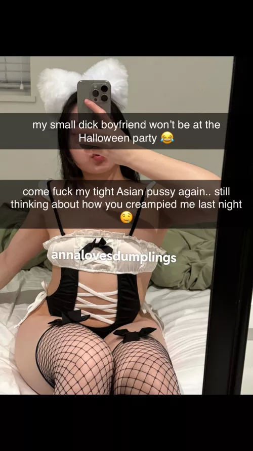 cheating on him at the Halloween party 👻 his cock is just too small 