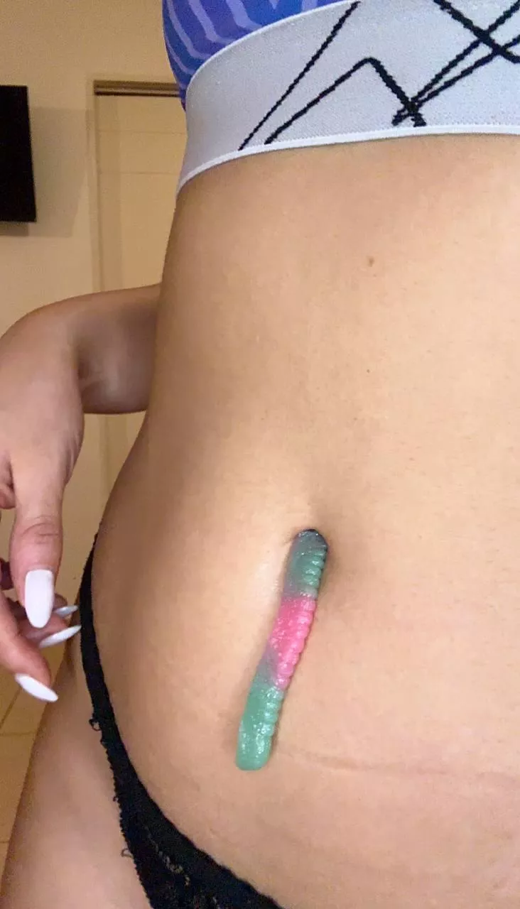 Don't be shy to lick my navel	 