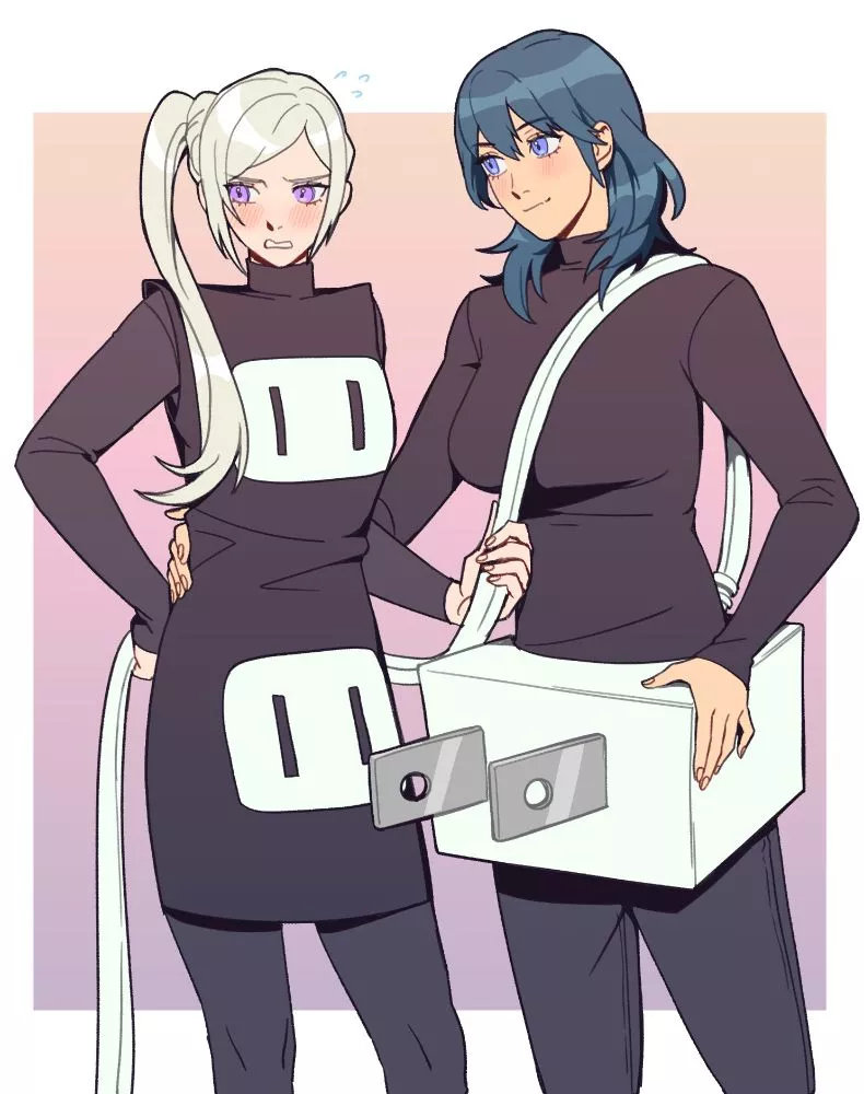 Edelgard & Byleth ready for Halloween (radio star killer) [Fire Emblem]