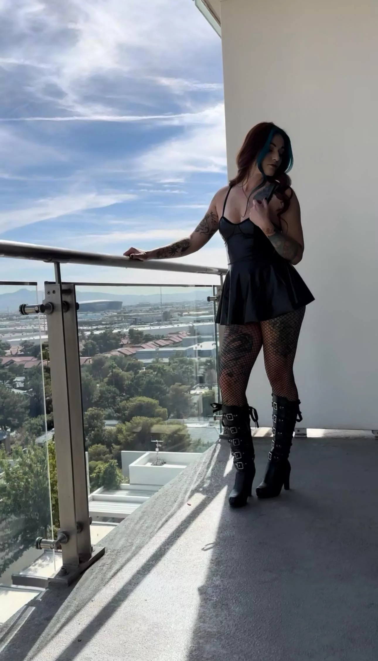 Fishnets and balcony views