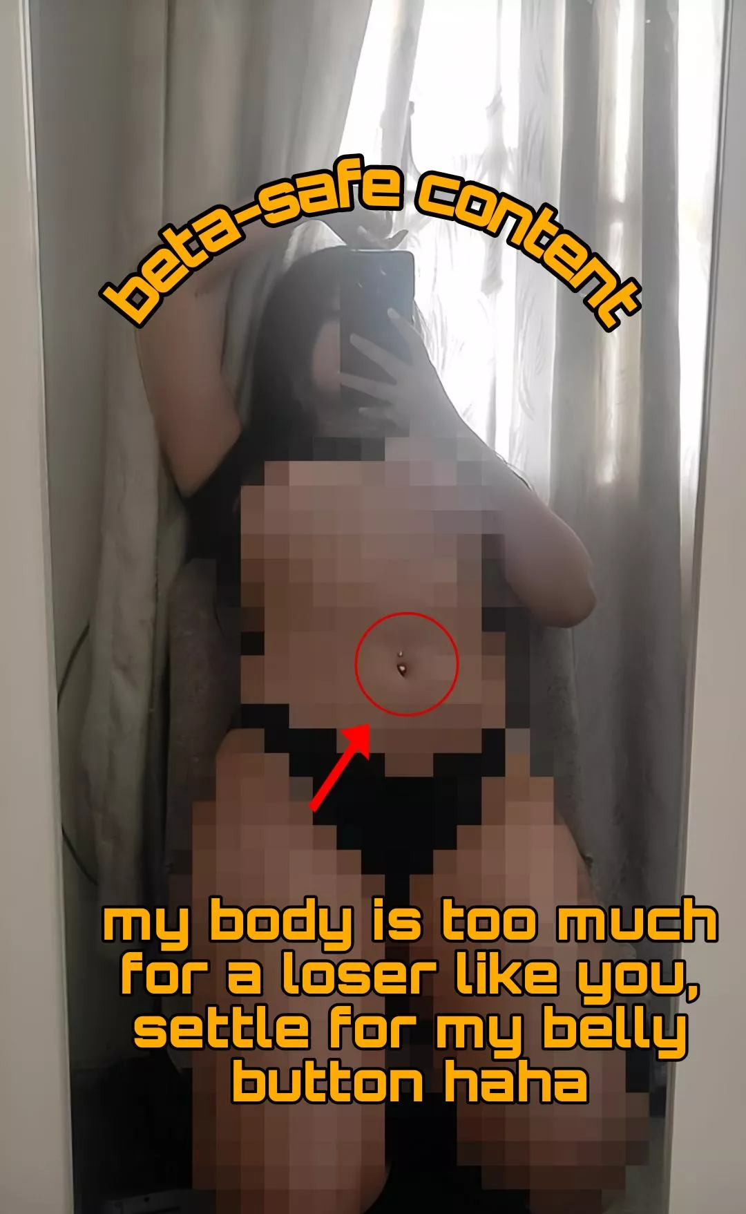 Focus on my belly button, that's all you'll see;)