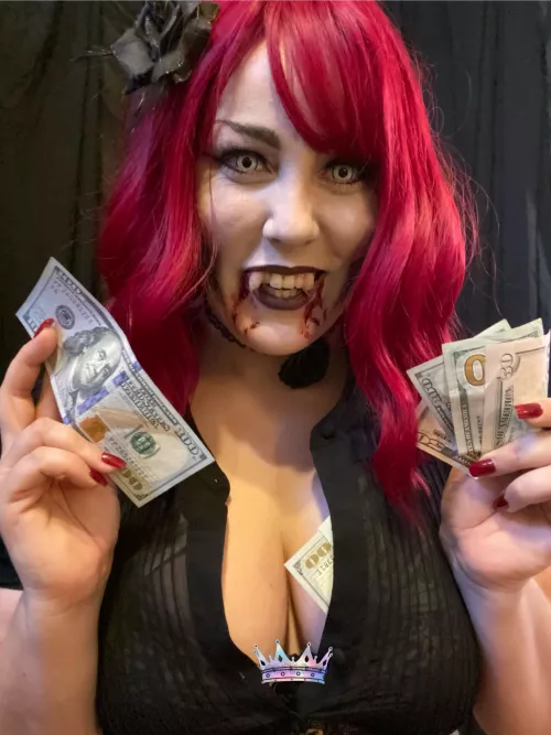 Happy Halloween Findom! I have a new video up on MintStars: Vampress bites you & takes your money 🧛🏻‍♀️ 💸 