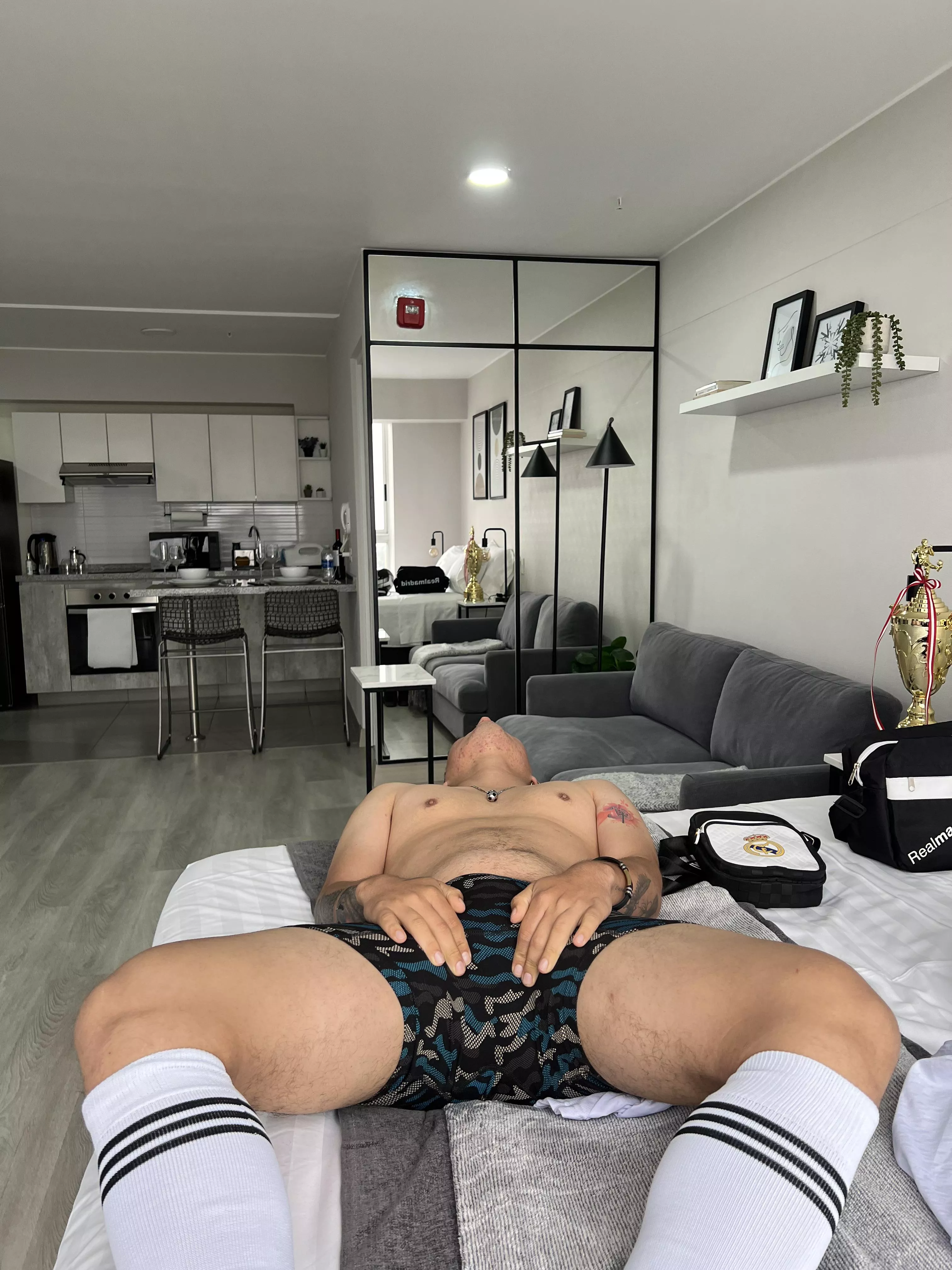 I just crashed on the bed after my game