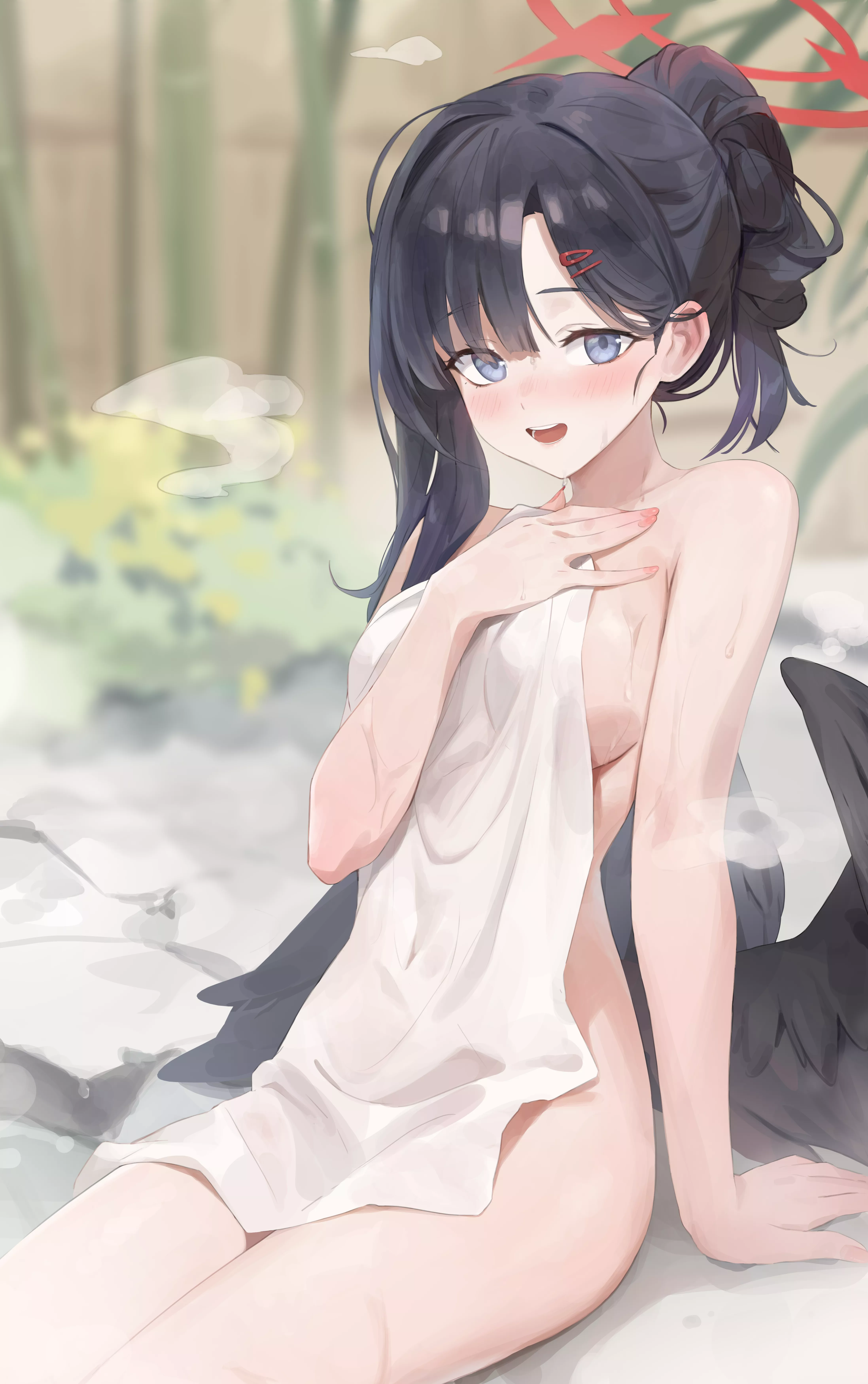 Ichika at the onsen