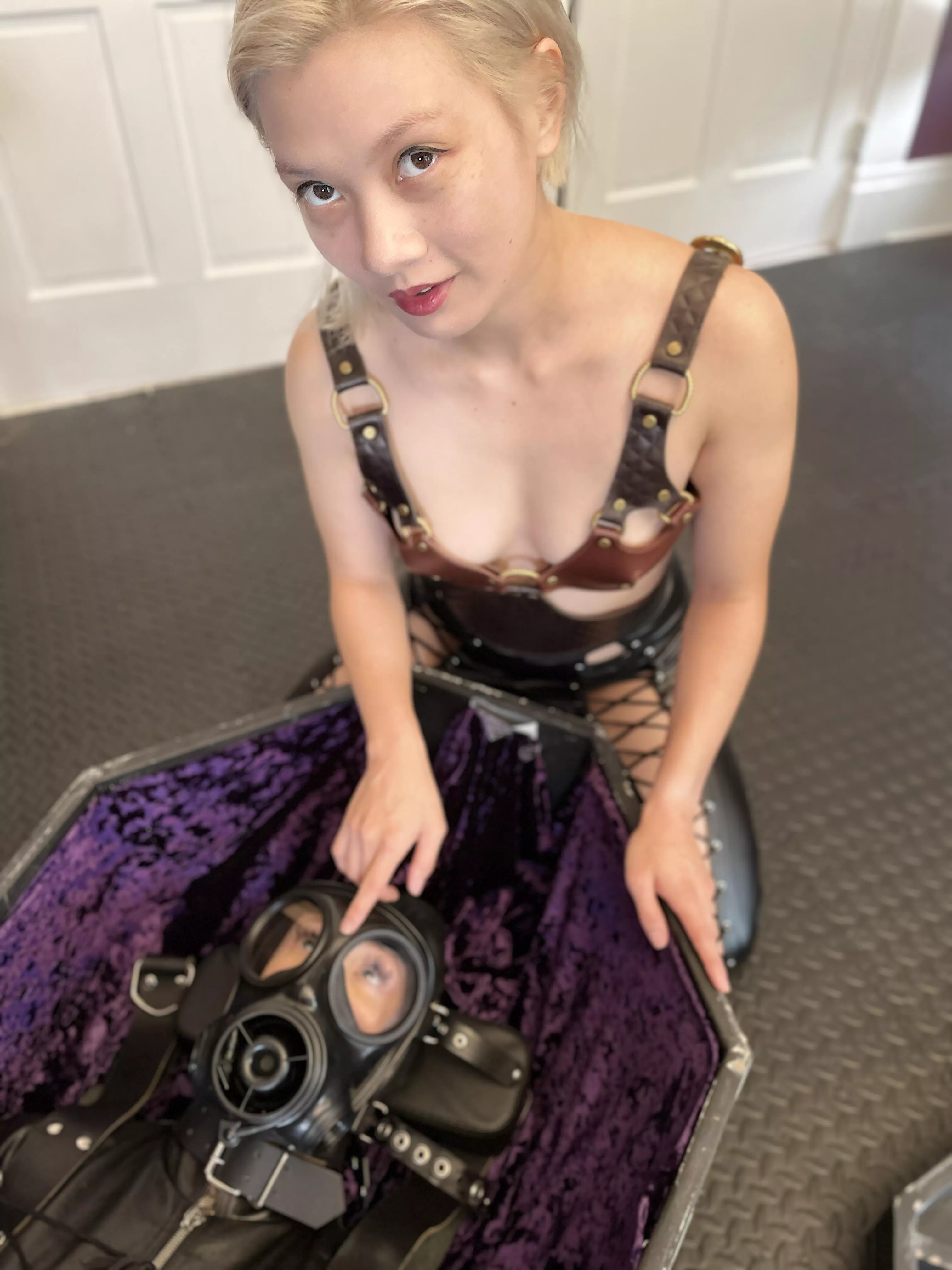 It's almost Halloween, so feels about time for heavy bondage in a coffin 