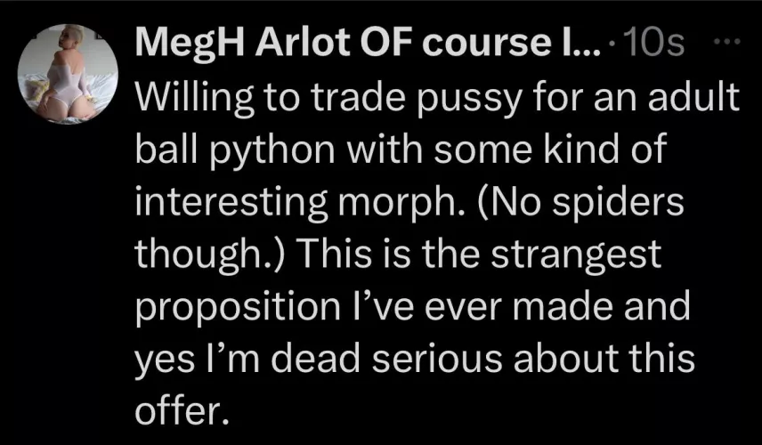 Make me an offer I can’t refuse! Show me your snakes! 