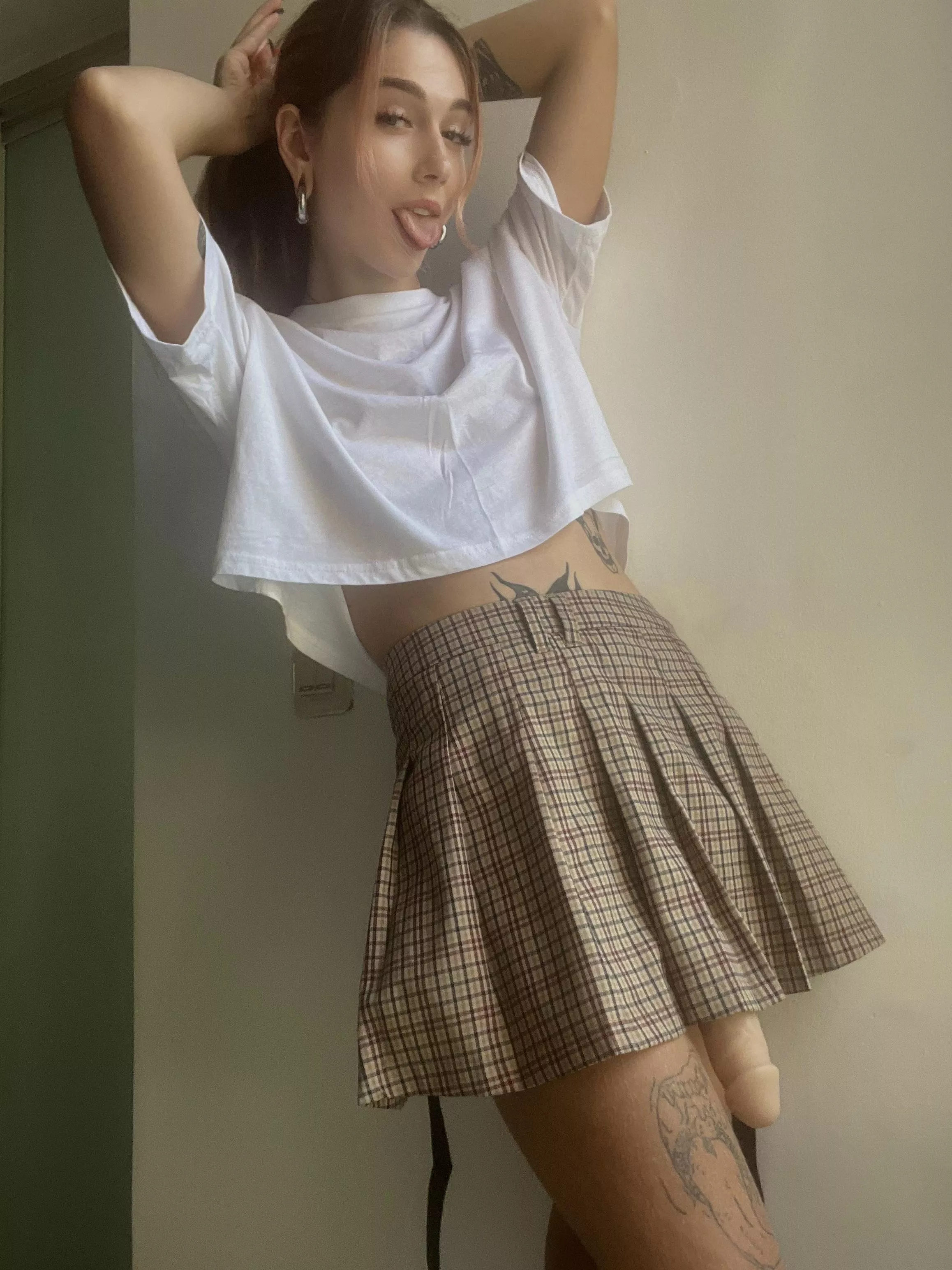 My spit’s dripping as I bury this strap-on inside you