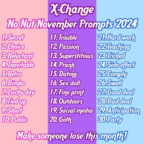 No Nut November Prompts | 2024 Edition