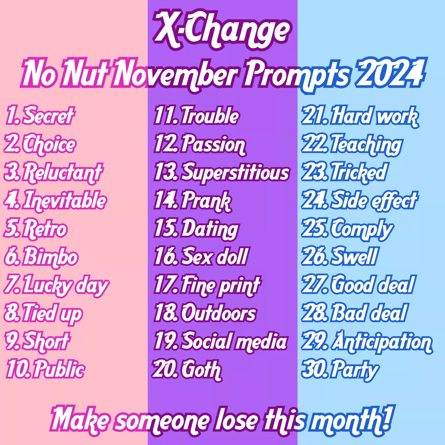 No Nut November Prompts | 2024 Edition