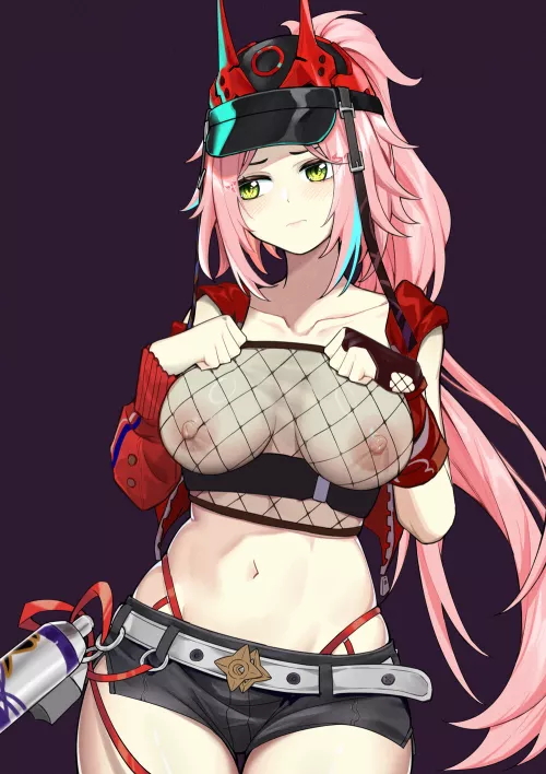 Rappa's see-through fishnet top