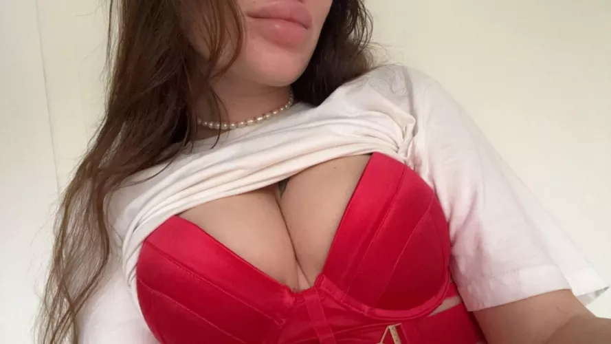 Red bra today, enjoy
