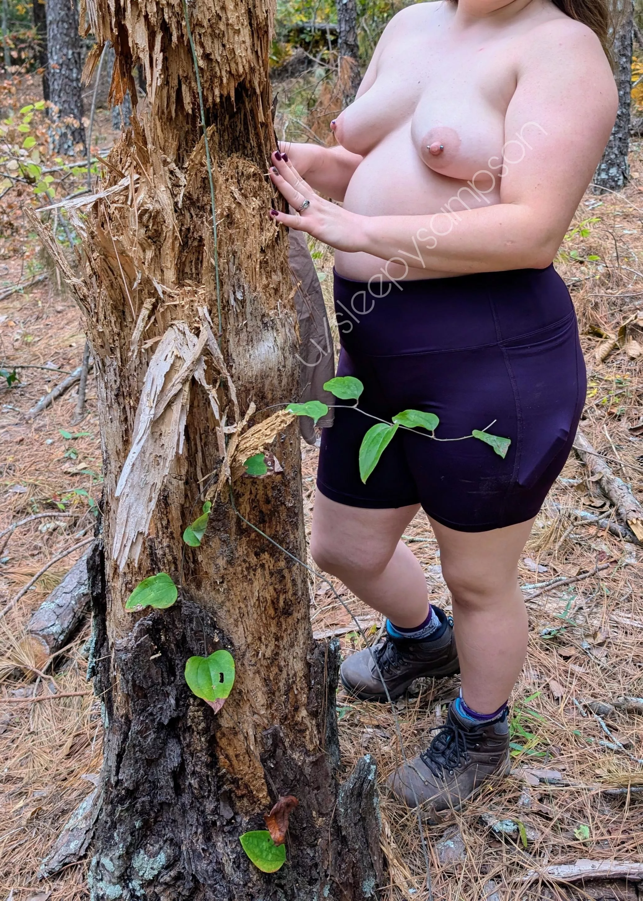 Stepped off the hiking trail to take my shirt off 