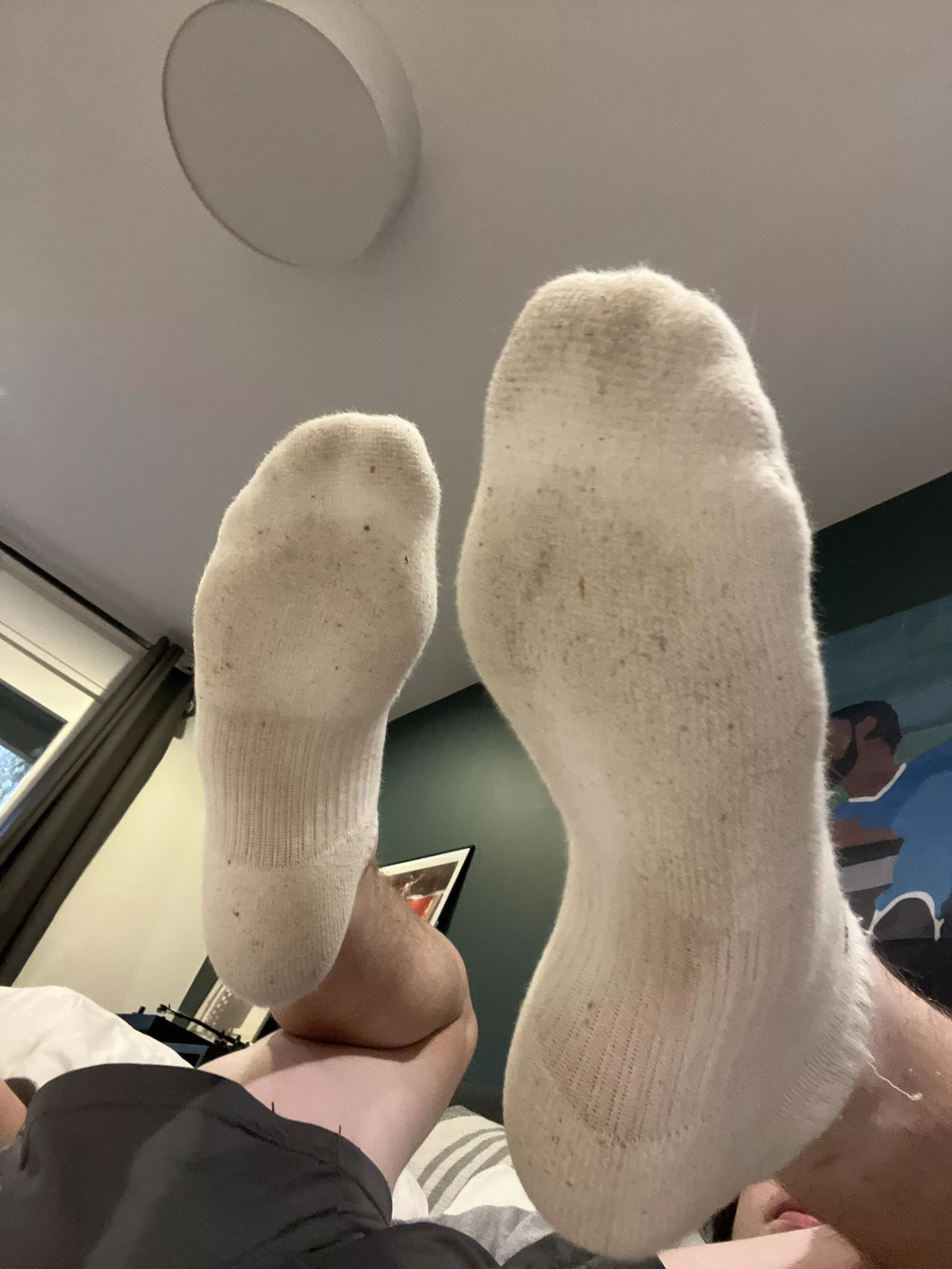 sweaty white ankle socks