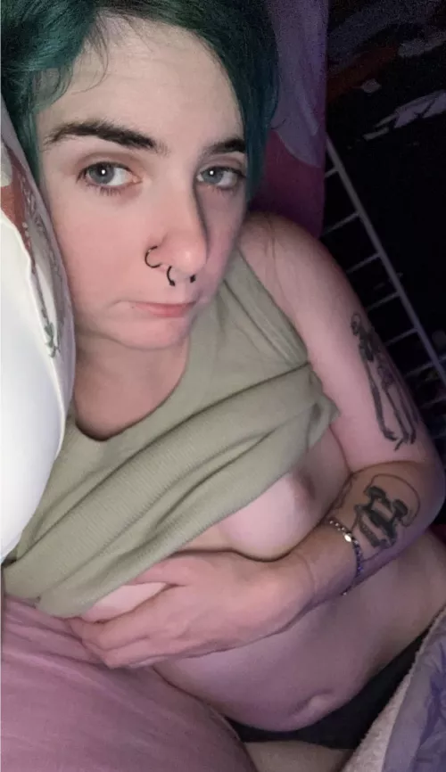 Titty tease before bed 