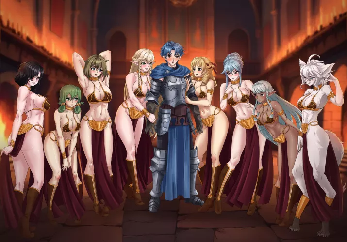 Unicorn Overlord Slavegirl Harem (commissioned by me, art by Amenoosa) 