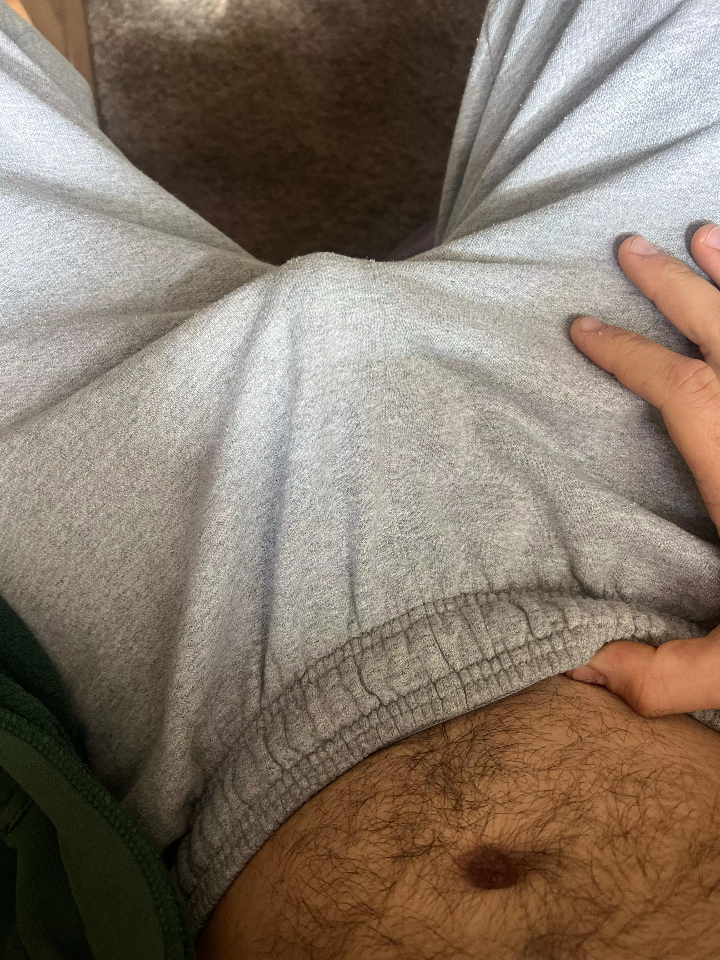 22 M4A Grey sweatpants season is here, but it makes it hard to hide this 