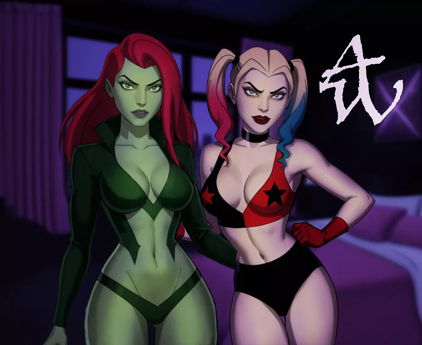[Artwork] by (Abel_Waters) Double trouble! Harley and Ivy are up to no good.