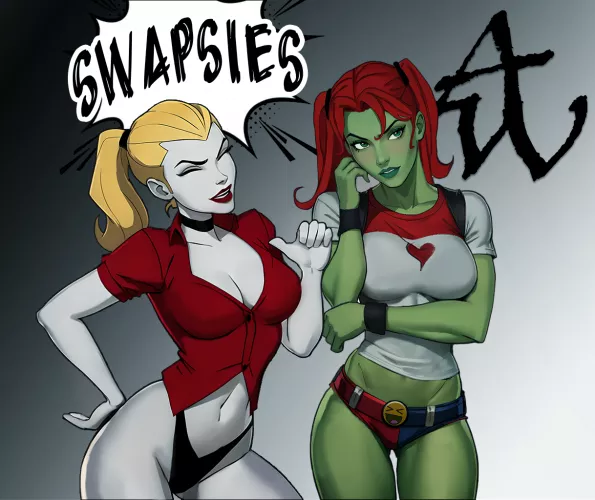 [Artwork] by (Abel_Waters) Halloween Special: Harley and Ivy swap their costumes.