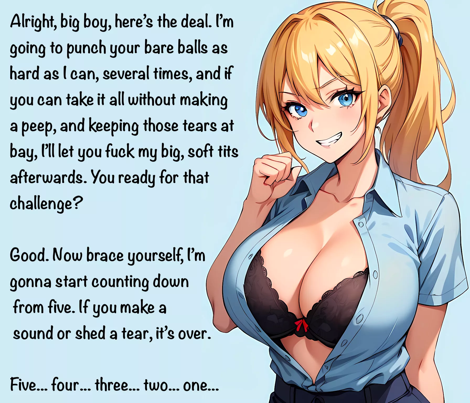 Can you take it and stay quiet? [AI Image]