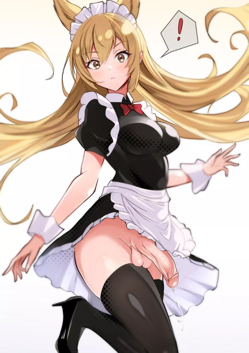 Cute maid with a cute dick
