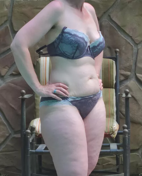 Just little old me hanging out around the pool, wearing what anyone would [f]