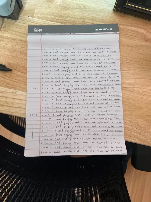 Lines that i had to write for Daddy