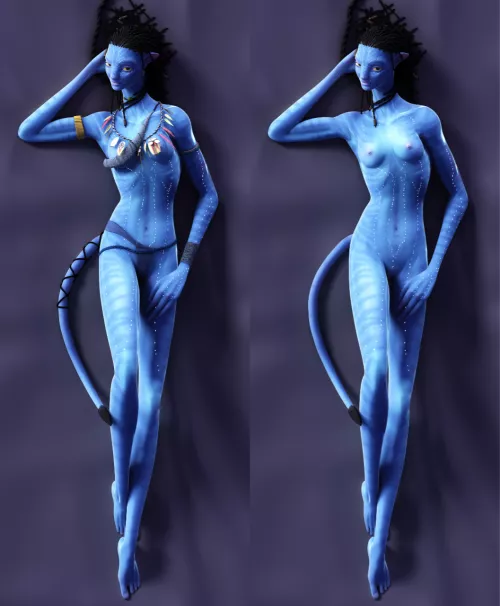 Na'vi model posing nude (Fierox88)