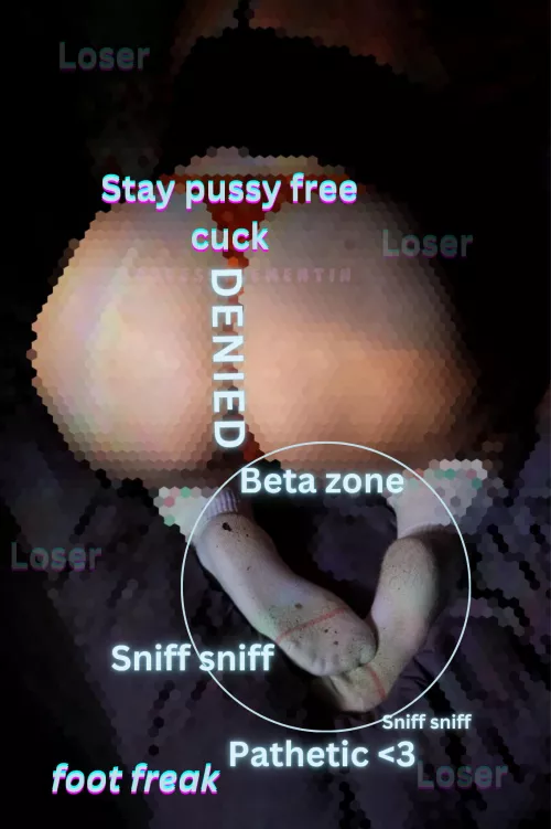 Silly lil cuck, you’ll never be deserving of mommy’s sweet pussy.