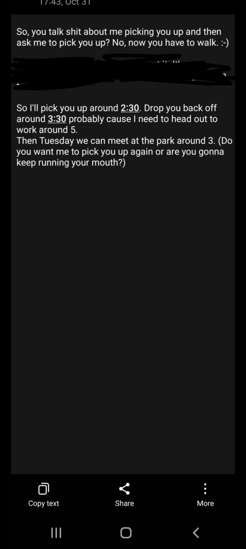 Sir won't pick me up