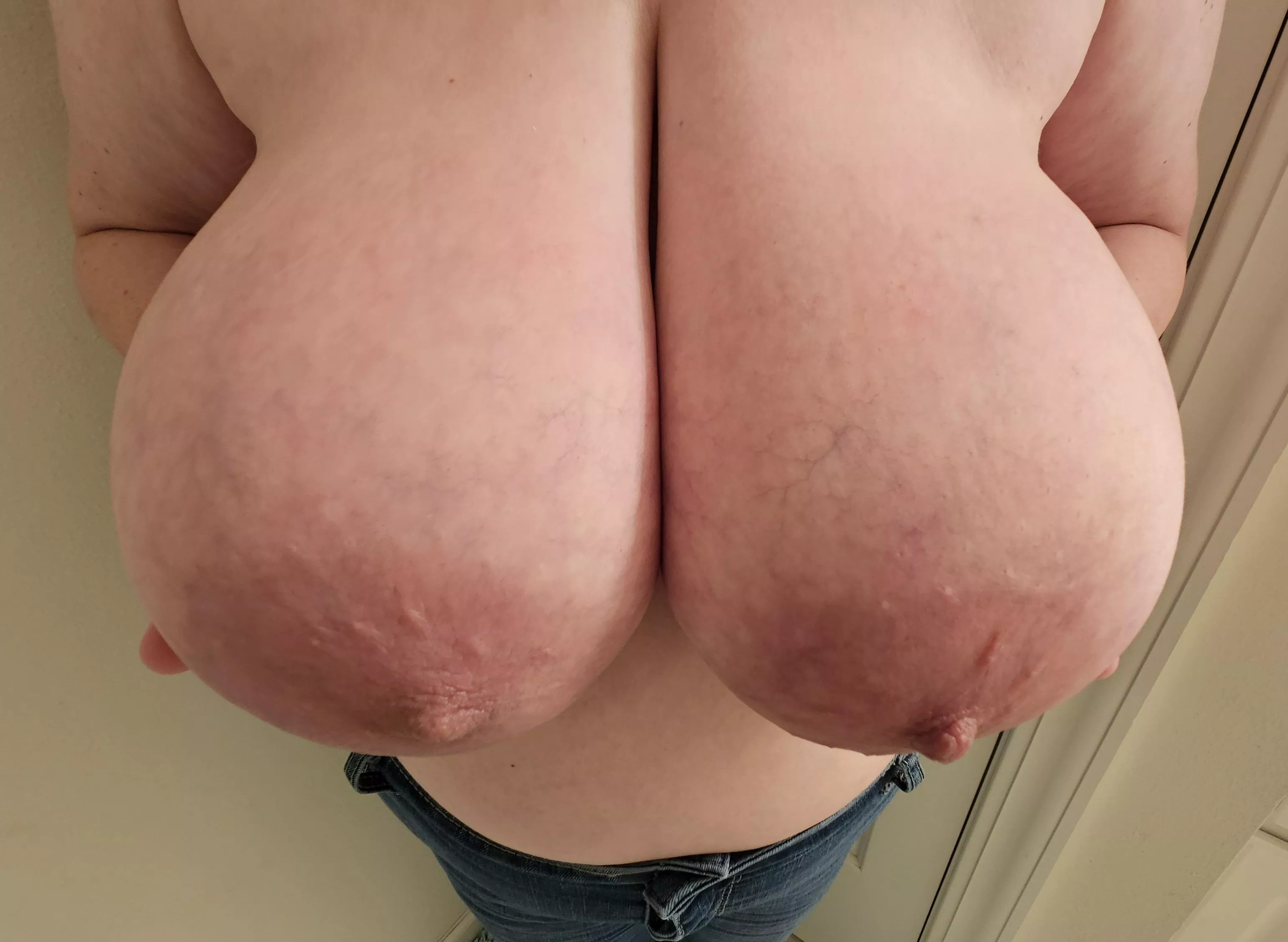 tits out before going to work... my bra is going to be strained, lol