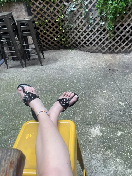 Wearing my TBs and anklet to the bar by my apartment