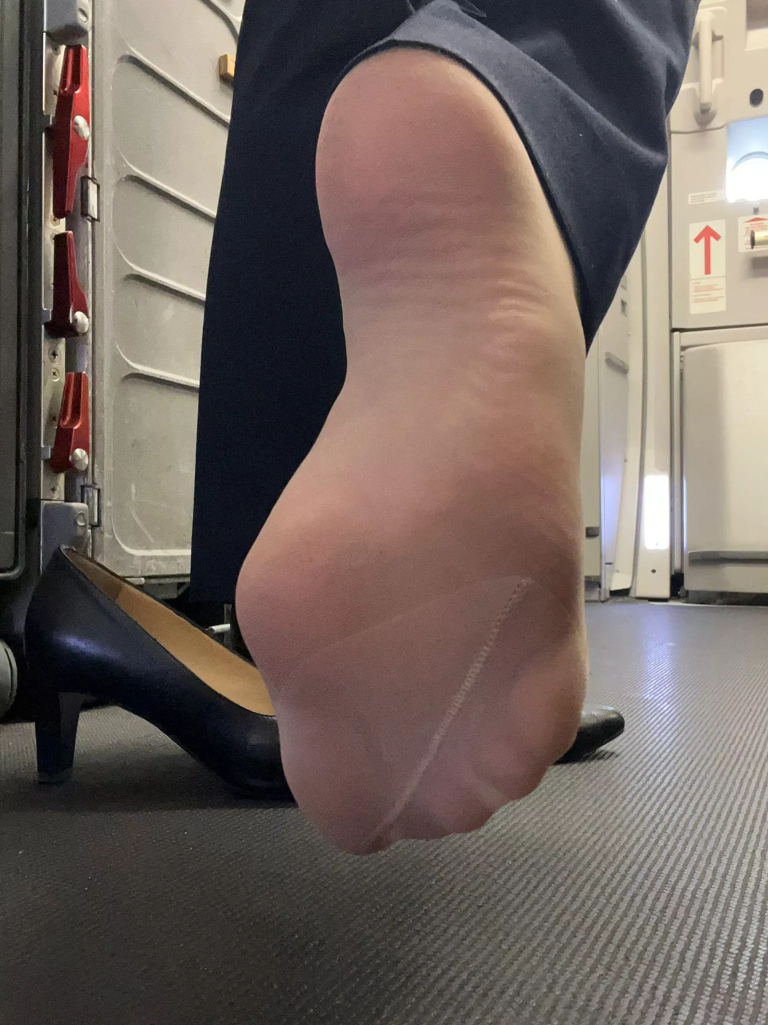 Who doesn't love a sweaty and slightly dirty cabin crew foot in their face? 