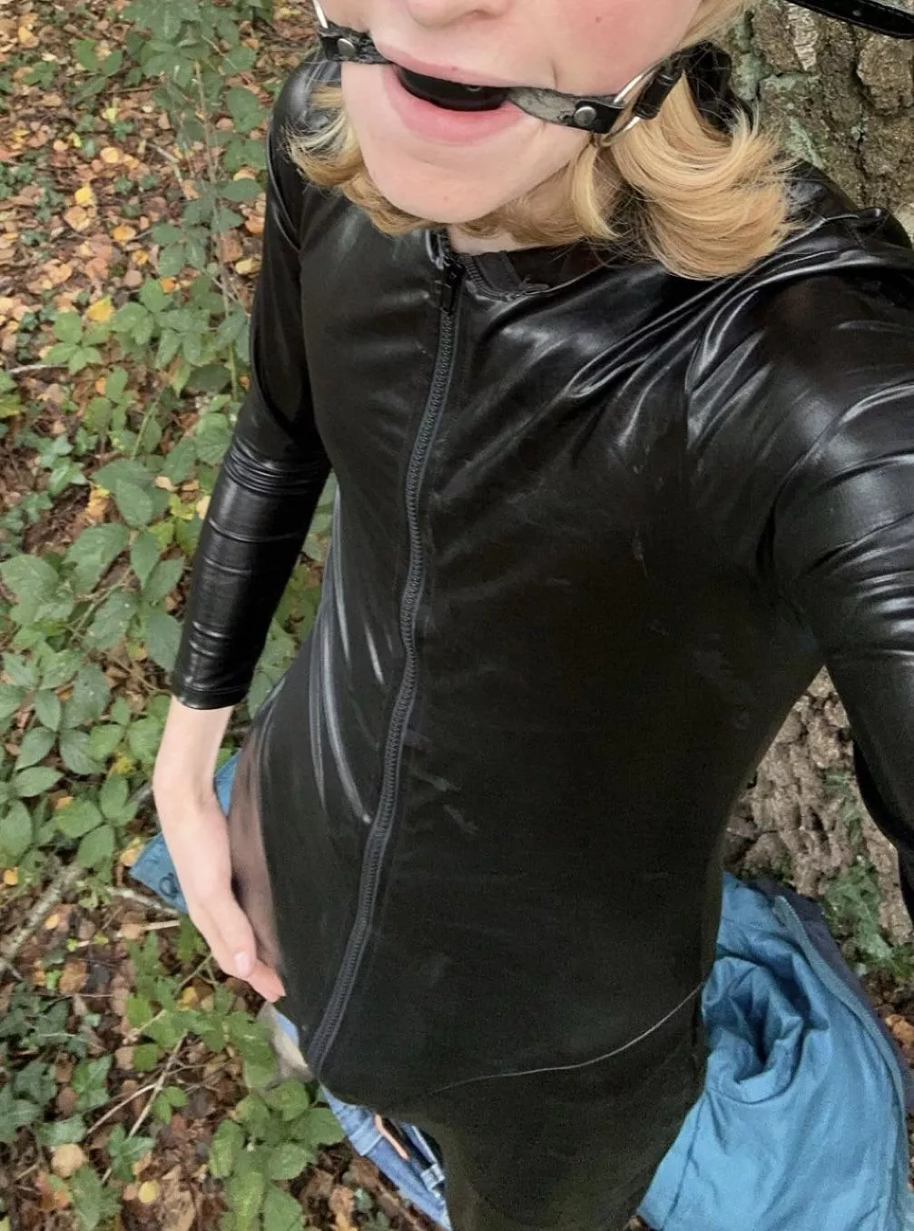 a few minutes later I was struggling in my leather straitjacket