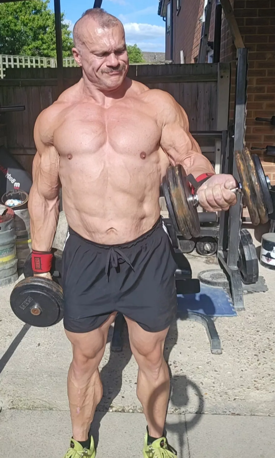 Action shot of the guns