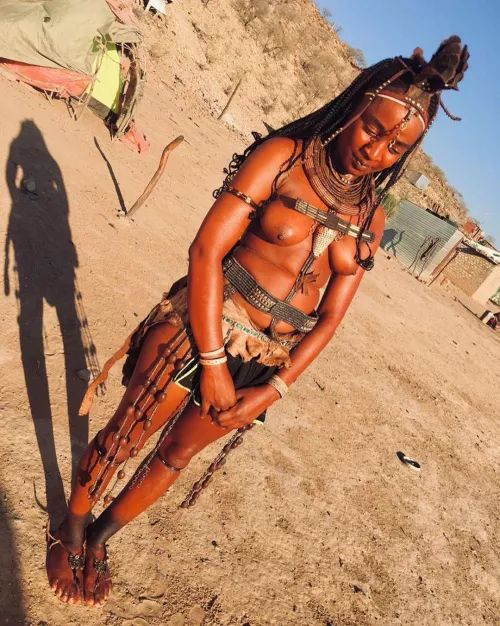 American woman in Himba village