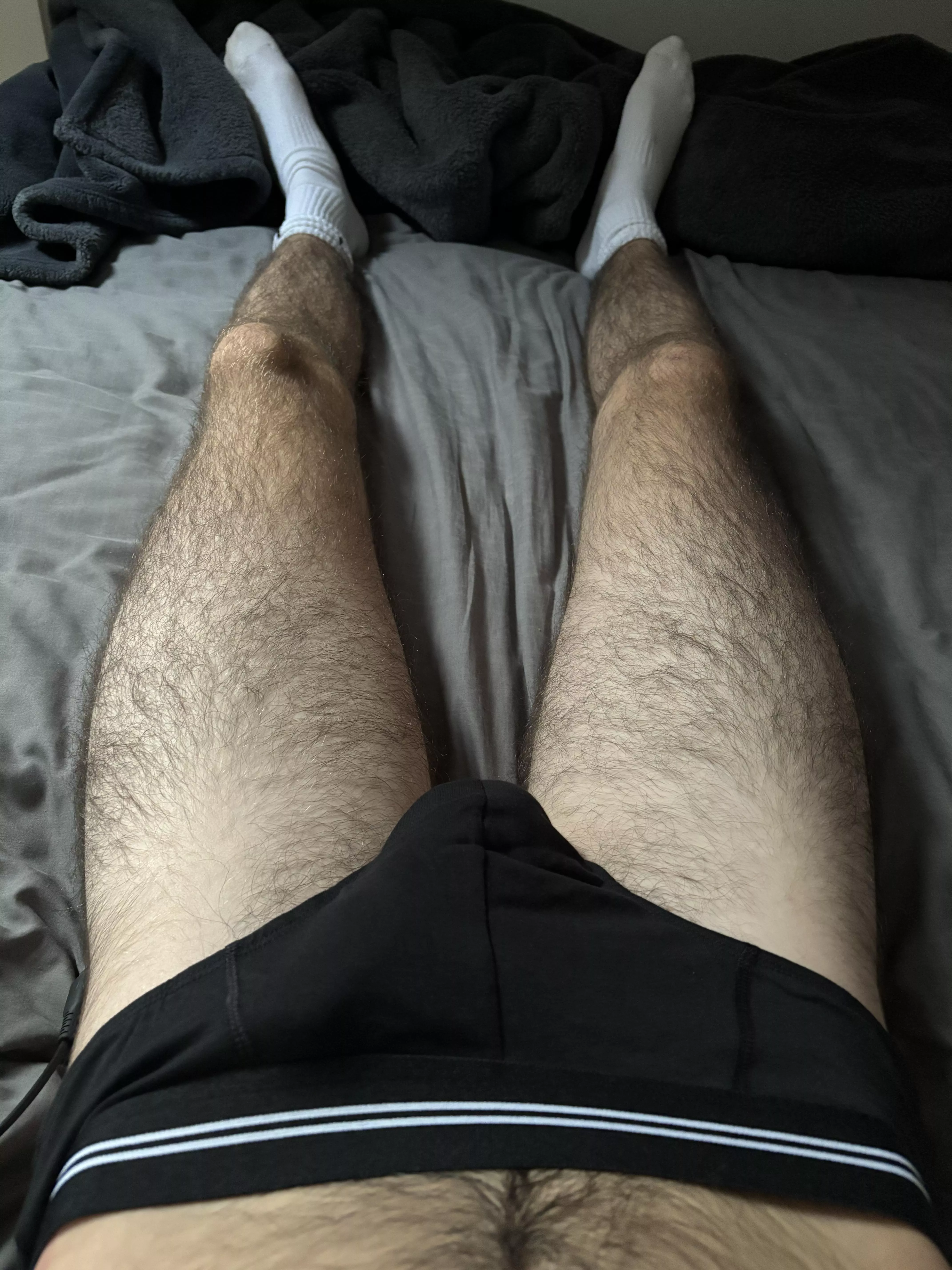 Black briefs and white socks