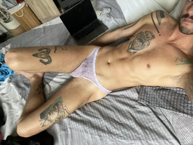 Mm, you like my cute new panties? 😏